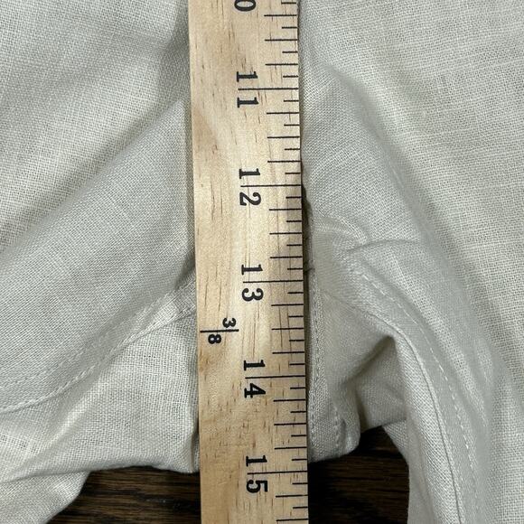 CJ Banks Pants Womens 22W Plus White Linen Cropped Button Tab Beach Resort NWT - Picture 8 of 12